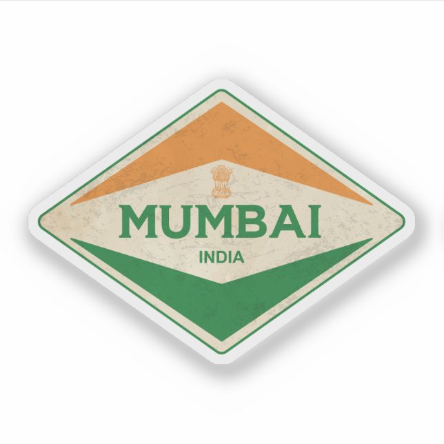 Mumbai India Vintage Sticker (Front)