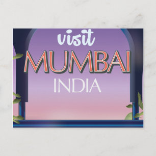 Mumbai India vintage style travel poster Postcard