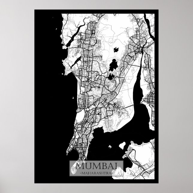 Mumbai Maharashtra Map Poster (Front)