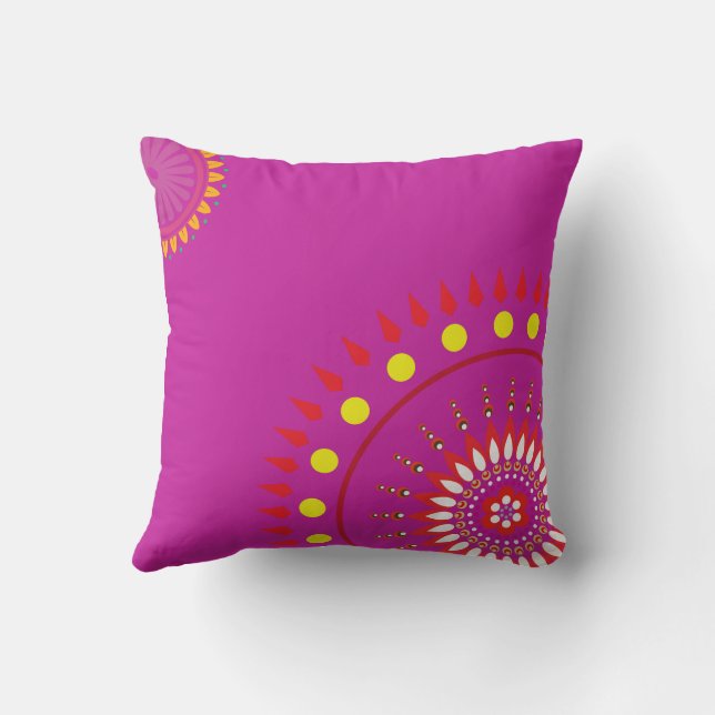 mumbai to delhi inspired design throw pillow (Back)