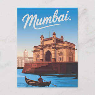 Mumbai vintage postcard