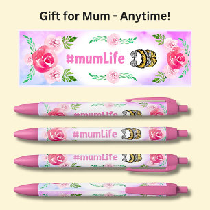 #mumLife, Mum Life, Pink Flowers, Pen