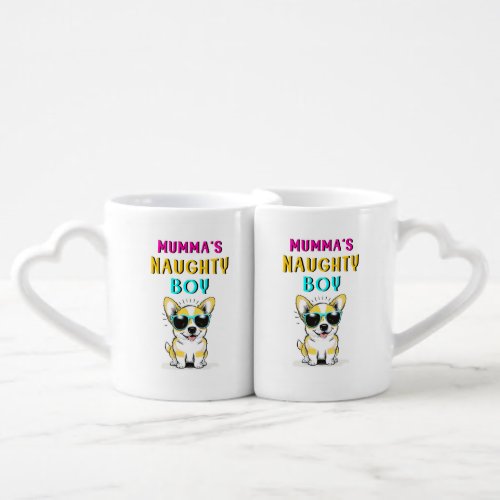 Mummas Naughty Boy Dogs Best Gift On Mothers Day Coffee Mug Set