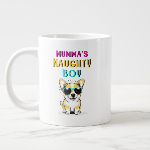 Mummas Naughty Boy Dogs Best Gift On Mothers Day Giant Coffee Mug