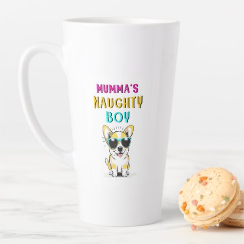 Mummas Naughty Boy Dogs Best Gift On Mothers Day Latte Mug