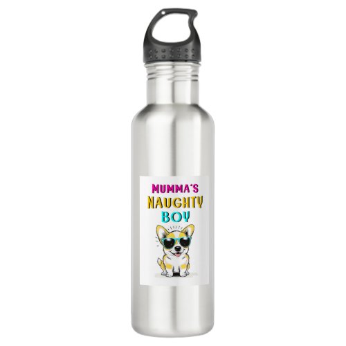 Mummas Naughty Boy Dogs Best Gift On Mothers Day Stainless Steel Water Bottle