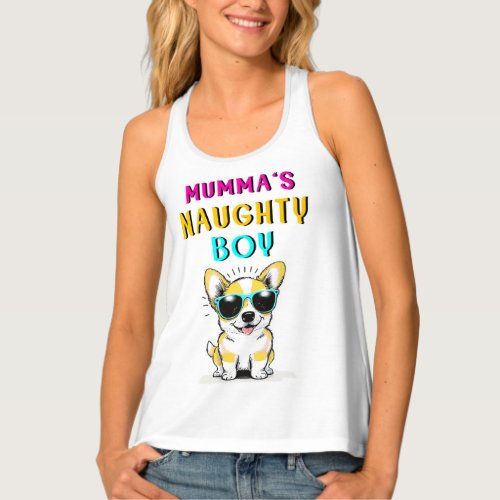 Mummas Naughty Boy Dogs Best Gift On Mothers Day Tank Top