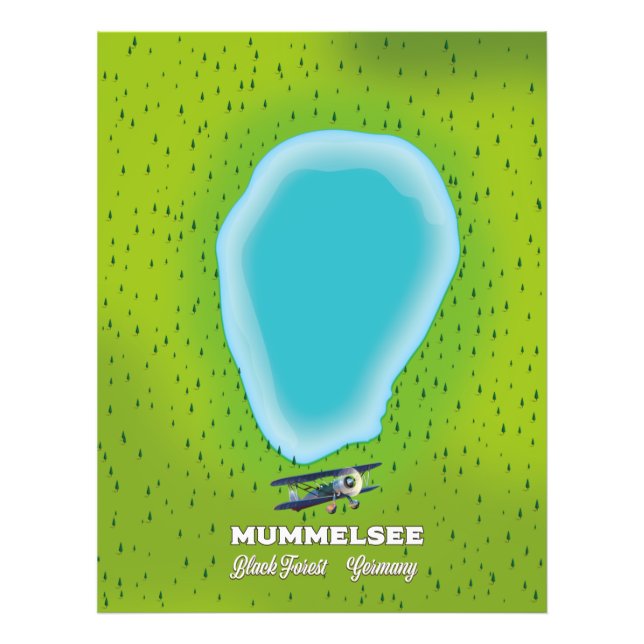 Mummelsee Black Forest Germany map. Photo Print (Front)