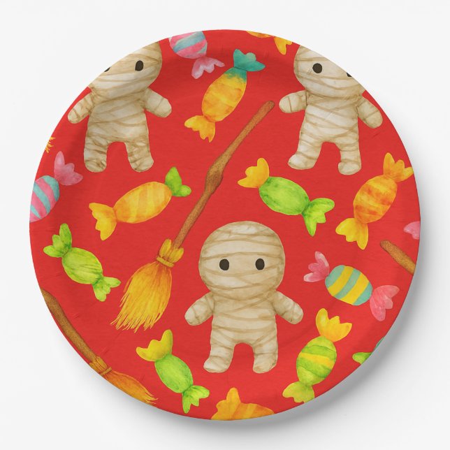  Mummies and Candy, by Natasha Us   Paper Plates (Front)