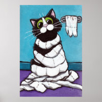 Mummified - Whimsical Cat Print