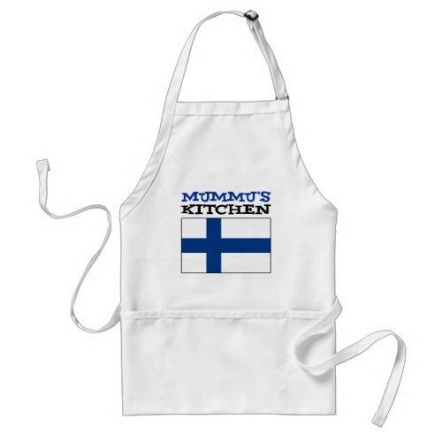 Mummus Kitchen With Flag Of Finland Adult Apron