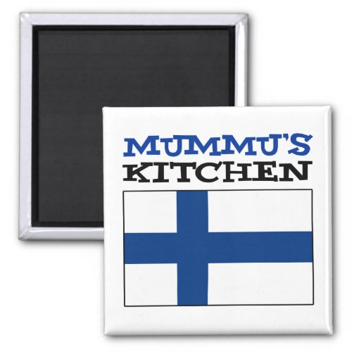 Mummus Kitchen With Flag Of Finland Magnet