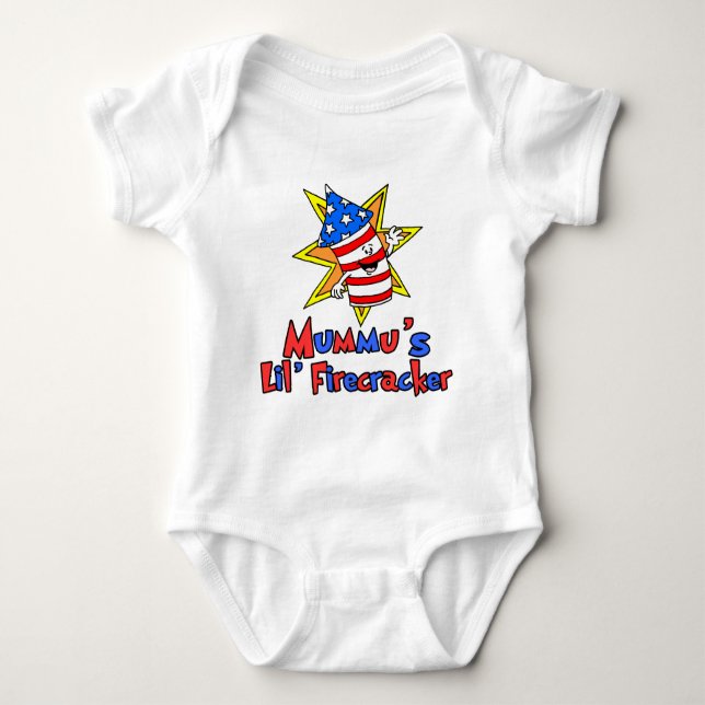 Mummu's Little Firecracker Baby Bodysuit (Front)