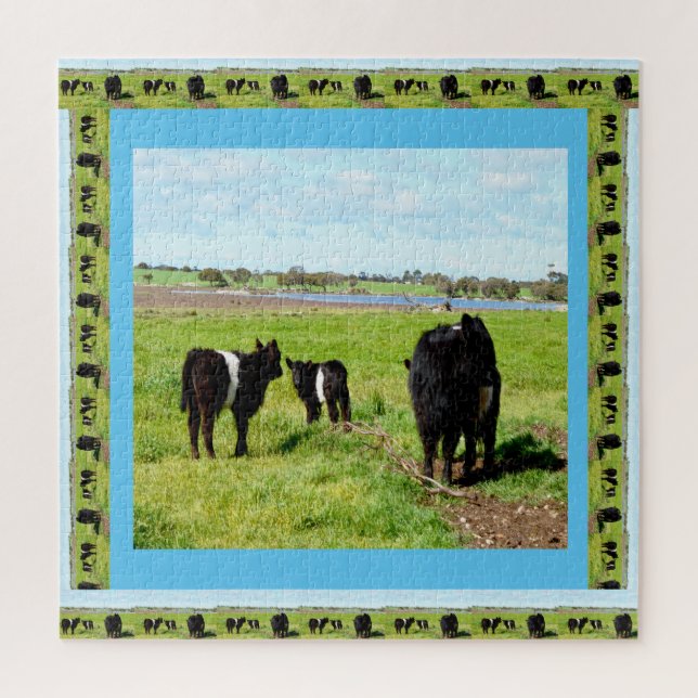 Mummy And Baby Belted Galloway Cows, Jigsaw Puzzle (Vertical)