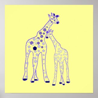 mummy and baby giraffe