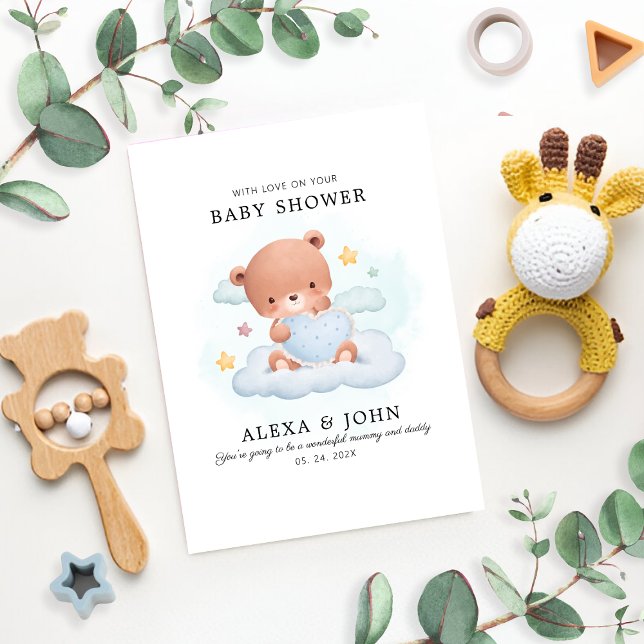 Mummy and Daddy Baby Shower Bear Card (Creator Uploaded)
