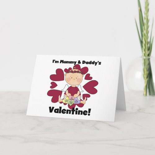 Mummy and Daddys Valentine _ Girl Cupid Holiday Card