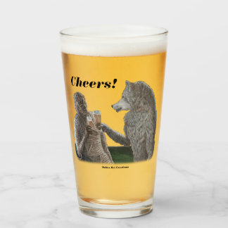 Mummy and Werewolf Drinking Fantasy Art Glass Cup