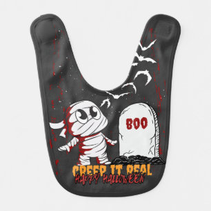 Mummy at Grave Boo Halloween Baby Bib