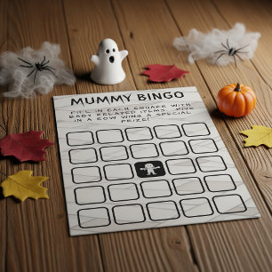 Mummy Bingo Halloween Baby Shower Game