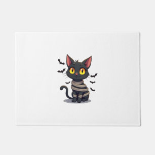 Mummy Cat Kitten Halloween Doormat