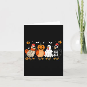 Mummy Chicken Skeleton Ghost Pumpkin Halloween Chi Card