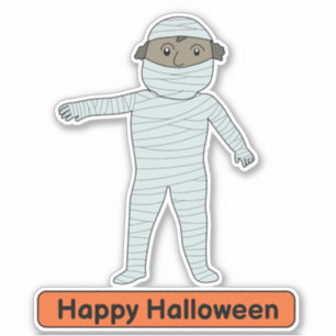 mummy costume kid Sticker