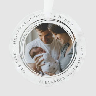 Mummy & Daddy First Christmas Photo Keepsake Ornament