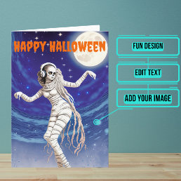 Mummy Dancing to Wrap Music Halloween Card