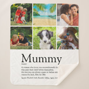 Mummy Definition Quote Photo Collage Sherpa Blanke Blanket