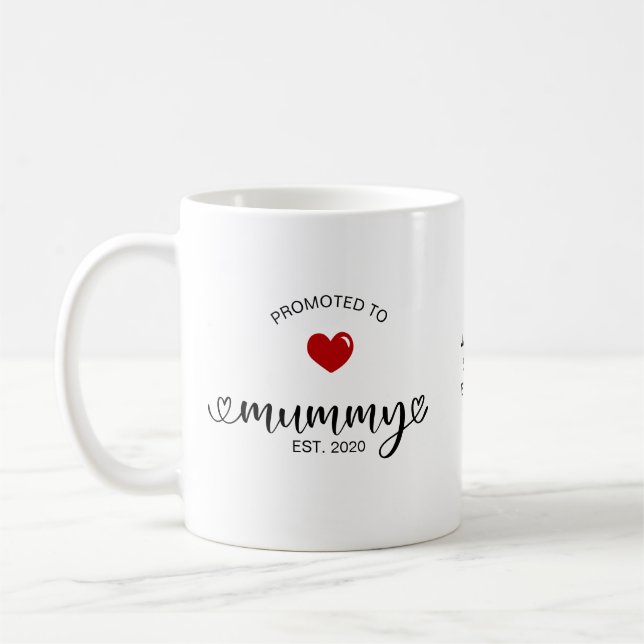 Mummy Established Promoted To Mom Coffee Mug (Left)