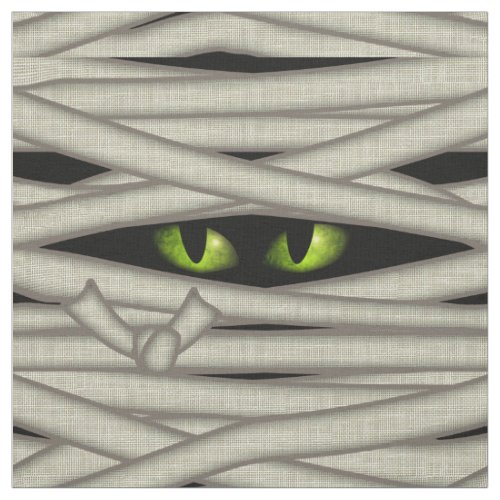 Mummy Eyes Halloween Green ID685 Fabric
