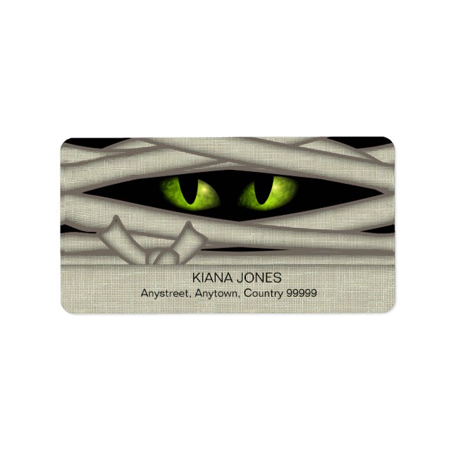 Mummy Eyes Halloween Green ID685 Label (Front)