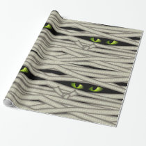 Mummy Eyes Halloween Green ID685 Wrapping Paper