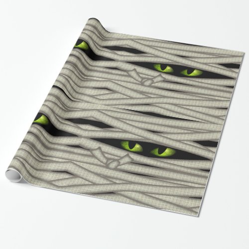 Mummy Eyes Halloween Green ID685 Wrapping Paper