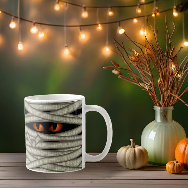 Mummy Eyes Halloween Orange ID685 Coffee Mug (Creator Uploaded)