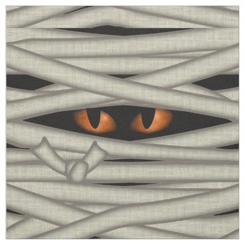 Mummy Eyes Halloween Orange ID685 Fabric