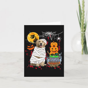 Mummy Golden Retriever Dog Halloween Dog Scary Pum Card