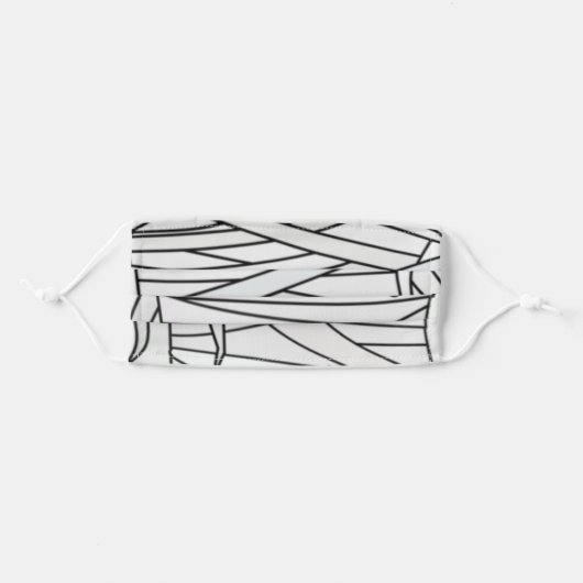 MUMMY HALLOWEEN ADULT CLOTH FACE MASK (Front, Folded)