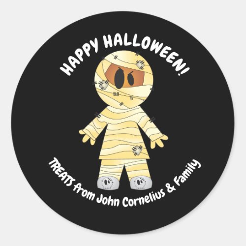 Mummy Halloween Cute Kawaii Classic Round Sticker