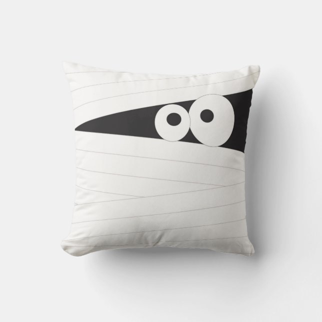 mummy halloween throw pillow, accent room decor pillow (Front)