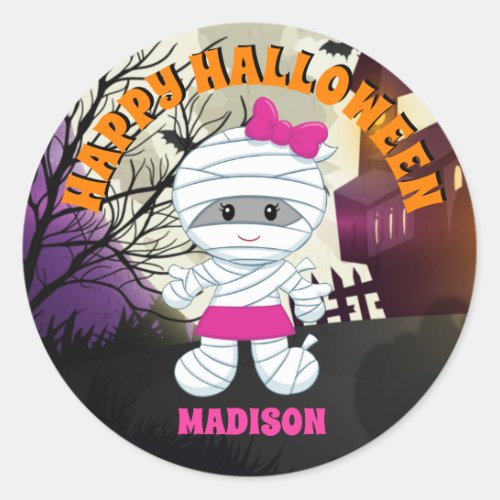Mummy Happy Halloween Stickers Kids Personalized