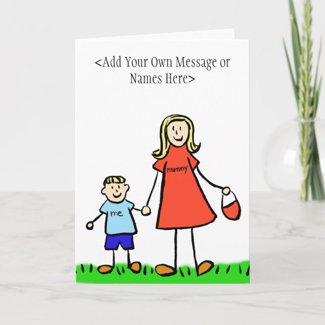 Mummy & Me Blond - Customize Greeting Cards (Front)