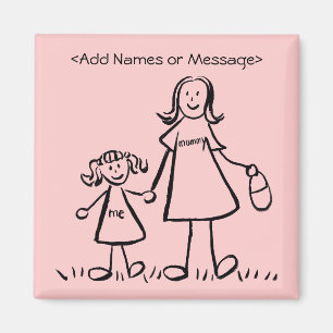Mummy & Me - Mother and Daughter Custom Magnets