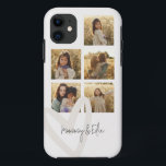 Mummy multi photo cream heart elegant stylish iPhone 11 case<br><div class="desc">Family mummy personalised script elegant multi photo cream natural heart birthday,  Christmas,  mothers day home decor gift.</div>