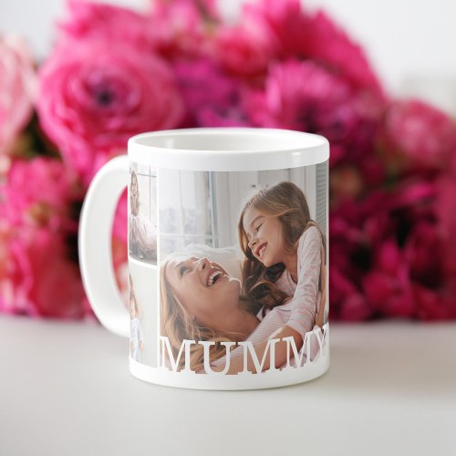 Mummy Multiple Photo Collage  Custom Monogram Coffee Mug