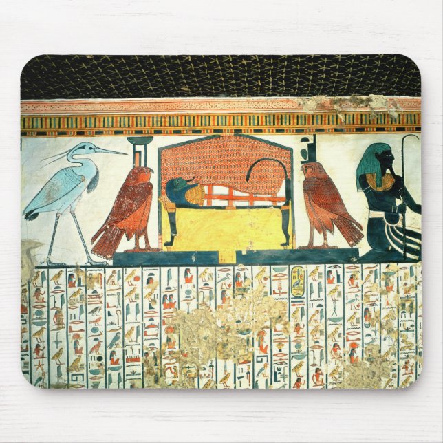 Mummy on a funeral bed with various divinities mouse pad (Front)