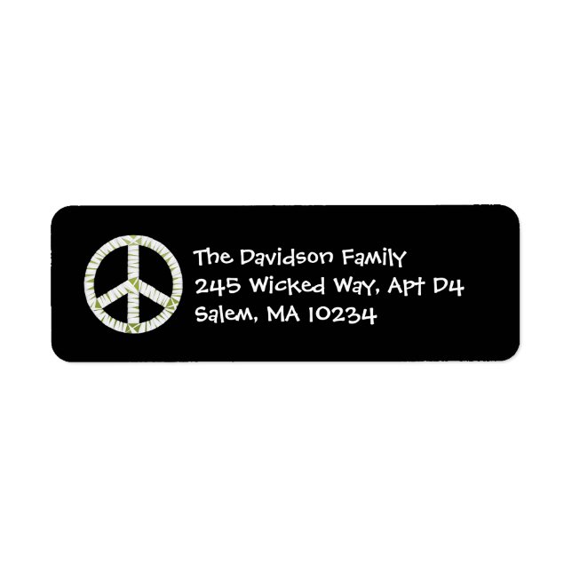 Mummy Peace Sign Return Address Label (Front)