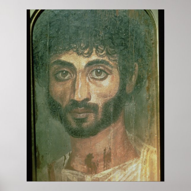 Mummy Portrait of a Man, from Fayum, Romano-Egypti Poster (Front)