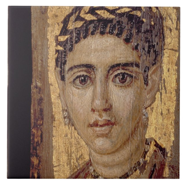 Mummy Portrait of a Woman, from Fayum, Romano-Egyp Tile (Front)